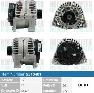 Hoffer H5510401 - Alternatore autozon.pro