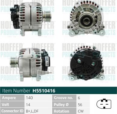 Hoffer H5510416 - Alternatore autozon.pro