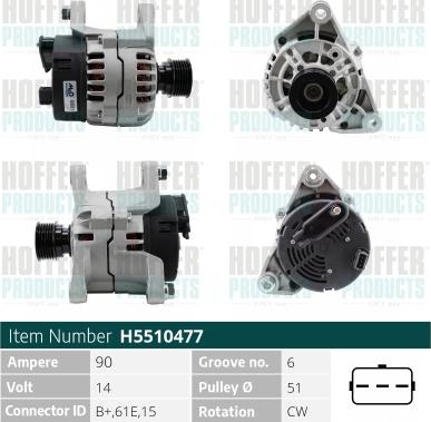 Hoffer H5510477 - Alternatore autozon.pro