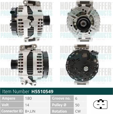 Hoffer H5510549 - Alternatore autozon.pro