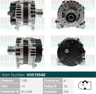 Hoffer H5510540 - Alternatore autozon.pro