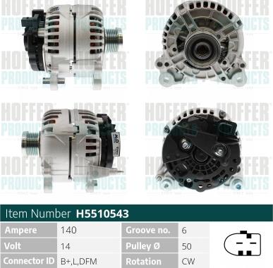 Hoffer H5510543 - Alternatore autozon.pro