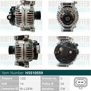 Hoffer H5510559 - Alternatore autozon.pro