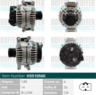 Hoffer H5510560 - Alternatore autozon.pro