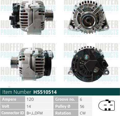 Hoffer H5510514 - Alternatore autozon.pro