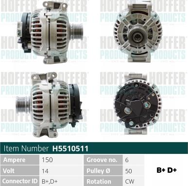 Hoffer H5510511 - Alternatore autozon.pro