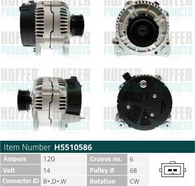 Hoffer H5510586 - Alternatore autozon.pro