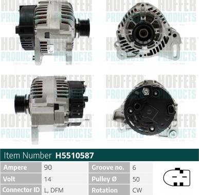 Hoffer H5510587 - Alternatore autozon.pro