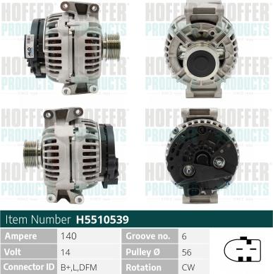 Hoffer H5510539 - Alternatore autozon.pro