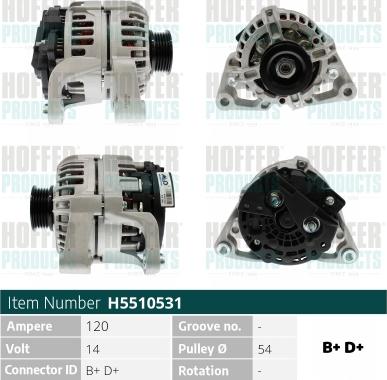 Hoffer H5510531 - Alternatore autozon.pro