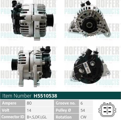 Hoffer H5510538 - Alternatore autozon.pro