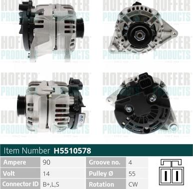 Hoffer H5510578 - Alternatore autozon.pro