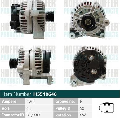 Hoffer H5510646 - Alternatore autozon.pro