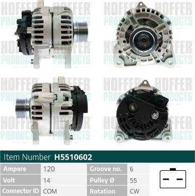 Hoffer H5510602 - Alternatore autozon.pro