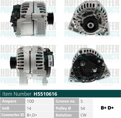 Hoffer H5510616 - Alternatore autozon.pro