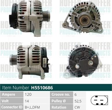 Hoffer H5510686 - Alternatore autozon.pro