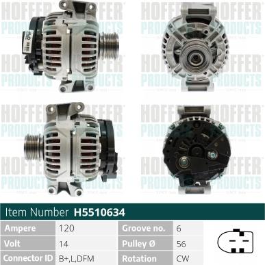 Hoffer H5510634 - Alternatore autozon.pro