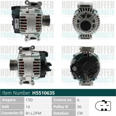 Hoffer H5510635 - Alternatore autozon.pro