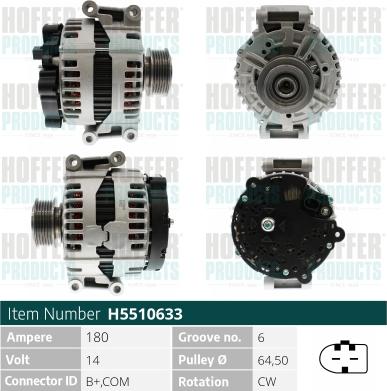 Hoffer H5510633 - Alternatore autozon.pro