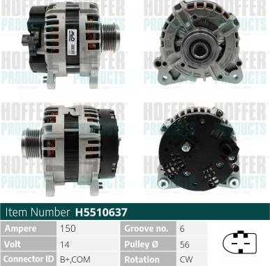 Hoffer H5510637 - Alternatore autozon.pro