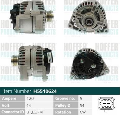 Hoffer H5510624 - Alternatore autozon.pro