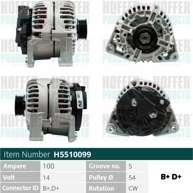 Hoffer H5510099G - Alternatore autozon.pro