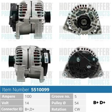 Hoffer H5510099 - Alternatore autozon.pro