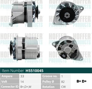 Hoffer H5510045 - Alternatore autozon.pro