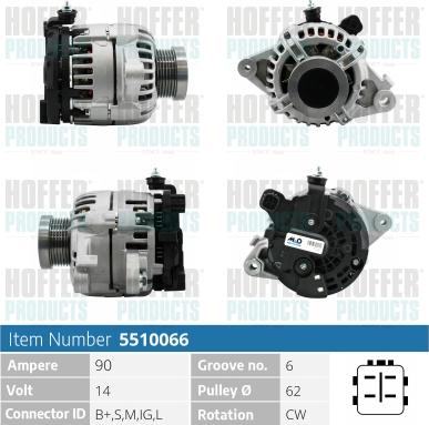 Hoffer H5510066 - Alternatore autozon.pro