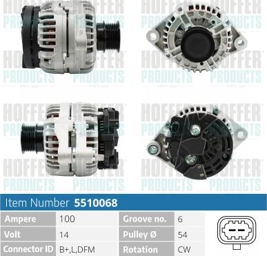 Hoffer H5510068 - Alternatore autozon.pro