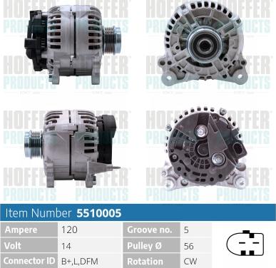 Hoffer H5510005 - Alternatore autozon.pro