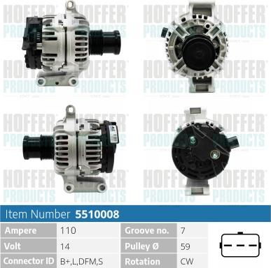 Hoffer H5510008 - Alternatore autozon.pro