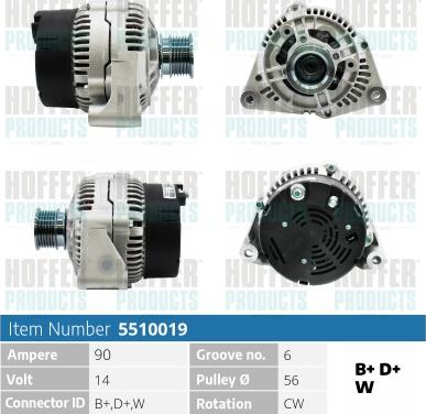 Hoffer H5510019 - Alternatore autozon.pro