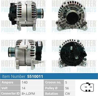 Hoffer H5510011 - Alternatore autozon.pro