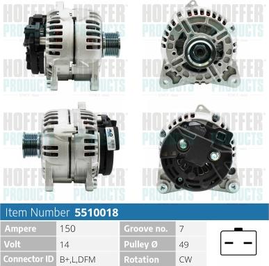 Hoffer H5510018 - Alternatore autozon.pro