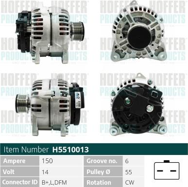 Hoffer H5510013G - Alternatore autozon.pro