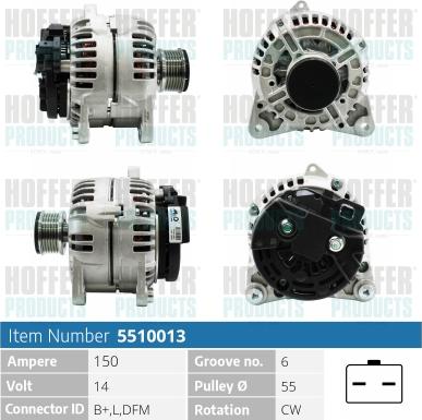 Hoffer H5510013 - Alternatore autozon.pro