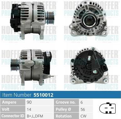 Hoffer H5510012 - Alternatore autozon.pro