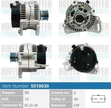 Hoffer H5510030 - Alternatore autozon.pro