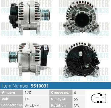 Hoffer H5510031 - Alternatore autozon.pro