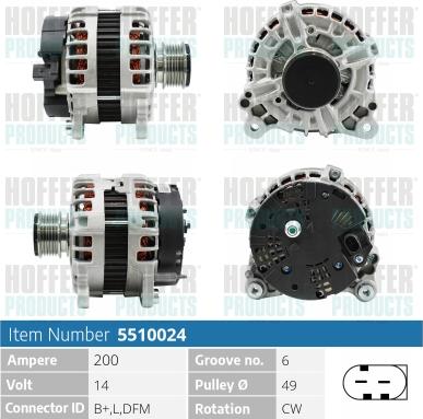 Hoffer H5510024 - Alternatore autozon.pro