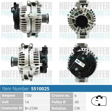 Hoffer H5510025 - Alternatore autozon.pro