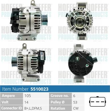 Hoffer H5510023 - Alternatore autozon.pro