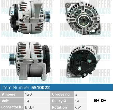 Hoffer H5510022 - Alternatore autozon.pro