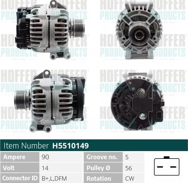 Hoffer H5510149 - Alternatore autozon.pro