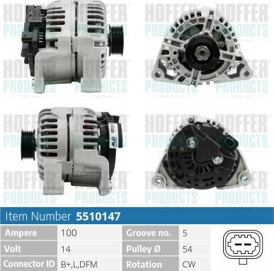 Hoffer H5510147 - Alternatore autozon.pro