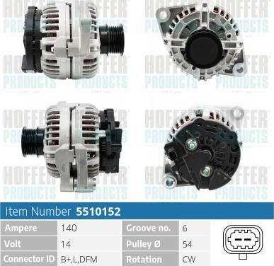 Hoffer H5510152 - Alternatore autozon.pro