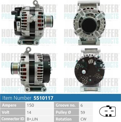 Hoffer H5510117 - Alternatore autozon.pro