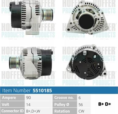 Hoffer H5510185 - Alternatore autozon.pro