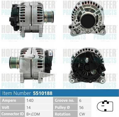 Hoffer H5510188 - Alternatore autozon.pro